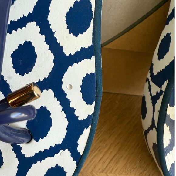 Kate Spade Platform Navy/White Women Flip Flops Sandals - SZ 8 - Picture 7 of 14